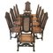 Antique Carolean Style Carved Oak Chairs, Set of 10, Image 1
