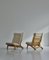 AP-71 Lounge Chairs in Oak & White Savak Wool by Hans J. Wegner for A. P. Stolen, 1968, Set of 2 3
