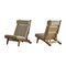 AP-71 Lounge Chairs in Oak & White Savak Wool by Hans J. Wegner for A. P. Stolen, 1968, Set of 2 1