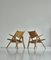 Lounge Chairs in Oak and Dark Green Leather by Hans J. Wegner, 1960s, Set of 2, Image 15