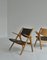 Lounge Chairs in Oak and Dark Green Leather by Hans J. Wegner, 1960s, Set of 2 10