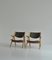 Fauteuils en Chêne et Cuir Vert Foncé par Hans J. Wegner, 1960s, Set de 2 5