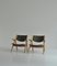 Lounge Chairs in Oak and Dark Green Leather by Hans J. Wegner, 1960s, Set of 2 5