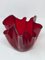 Rote Mid-Century Modern Vase mit Taschentuch-Motiv von Fulvio Bianconi für Venini, 1950er 4