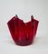 Rote Mid-Century Modern Vase mit Taschentuch-Motiv von Fulvio Bianconi für Venini, 1950er 2