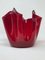 Rote Mid-Century Modern Vase mit Taschentuch-Motiv von Fulvio Bianconi für Venini, 1950er 5