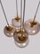 Large Cascade Chandelier in Smoked Glass & Brass from Limburg, Germany, 1970s 5