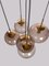 Large Cascade Chandelier in Smoked Glass & Brass from Limburg, Germany, 1970s, Image 5