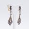 Art Deco Earrings in 18K Gold and Silver with Rose-Cut Diamonds, 1930s 2