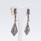 Art Deco Ohrringe aus 18 Karat Gold und Silber mit Diamanten im Rosenschliff, 1930er 2