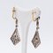 Art Deco Earrings in 18K Gold and Silver with Rose-Cut Diamonds, 1930s, Image 3