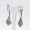 Boucles d'Oreilles Art Déco en Or 18K et Argent avec Diamants Taille Rose, 1930s 3