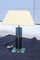 Lampe de Bureau en Cristal Bleu & Laiton par Pietro Chiesa pour Fontana Arte, 1950s 4