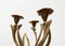 Vintage Brutalist Floral Metal Candleholder, Image 3