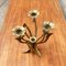 Vintage Brutalist Floral Metal Candleholder 14