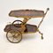 Italienischer Vintage Servierwagen aus Messing & Marketerie 3