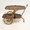 Vintage Italian Brass & Marquetry Drinks Trolley, Image 3
