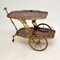 Vintage Italian Brass & Marquetry Drinks Trolley 1