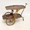 Vintage Italian Brass & Marquetry Drinks Trolley, Image 2