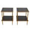 French Faux Bamboo Brass and Leather Tables, 1960s, Set of 2 1