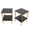 French Faux Bamboo Brass and Leather Tables, 1960s, Set of 2 3