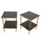 French Faux Bamboo Brass and Leather Tables, 1960s, Set of 2, Image 3