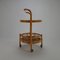 Vintage Rattan & Bamboo Serving Trolley with Casters, 1960s, Image 2