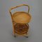 Vintage Rattan & Bamboo Serving Trolley with Casters, 1960s 5