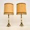 Vintage Onyx & Brass Table Lamps, Set of 2 1