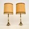 Vintage Onyx & Brass Table Lamps, Set of 2, Image 1