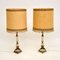 Vintage Onyx & Brass Table Lamps, Set of 2 2