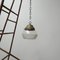 Antique German Two-Tone Glass and Brass Pendant Lamp, Image 2