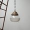 Antique German Two-Tone Glass and Brass Pendant Lamp 1