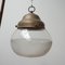 Antique German Two-Tone Glass and Brass Pendant Lamp, Image 6
