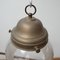 Antique German Two-Tone Glass and Brass Pendant Lamp, Image 3