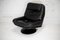 Swiss Black Leather Swivel Chair from De Sede, 1980s, Image 1