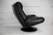 Swiss Black Leather Swivel Chair from De Sede, 1980s 6