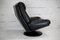 Swiss Black Leather Swivel Chair from De Sede, 1980s, Image 6