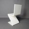 Weißer Acrylglas Zig-Zag Stuhl im Stil von Gerrit Rietveld, 1970er 4