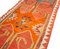 Vintage Turkish Sun-Faded Orange Kilim Runner with Ram's Horn Pattern 3