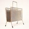 Vintage Brass and Fabric Magazine Rack, 1970s 6