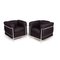 Le Corbusier LC 2 Black Armchairs from Cassina, Set of 2 1