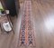 Vintage Turkish Narrow Handmade Wool Orange Rug 1