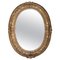 Neoclassical Empire Oval Gold Hand Carved Wooden Mirror, Spain, 1970s 1