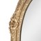 Espejo neoclásico imperial ovalado de madera dorada tallada a mano, años 70, Imagen 2