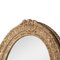 Espejo neoclásico imperial ovalado de madera dorada tallada a mano, años 70, Imagen 3