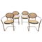 Italian Tubular and Caning Chairs, 1970s, Set of 4, Image 1