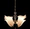 Lámpara de araña con hojas de cristal de Murano, años 70, Imagen 2