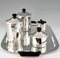 Servizio da tè Art Deco in argento di Ercuis, set di 5, Immagine 6