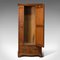 Antique English Victorian Pitch Pine Wardrobe with Dressing Mirror, 1900 3